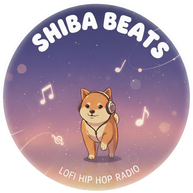 Cute Shiba Inu Mascot Listening to Lofi Beats